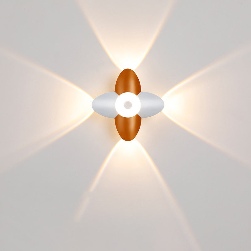 Modern Minimalist Waterproof Plum Blossom Die-Cast Aluminum Acrylic LED Wall Sconce Lamp For Living Room