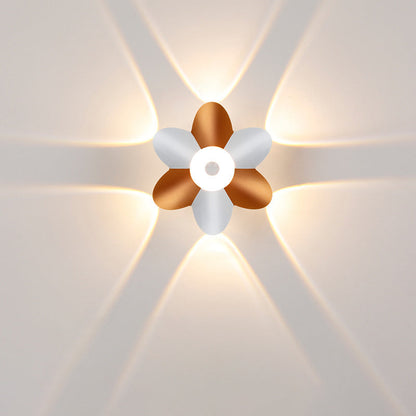 Modern Minimalist Waterproof Plum Blossom Die-Cast Aluminum Acrylic LED Wall Sconce Lamp For Living Room