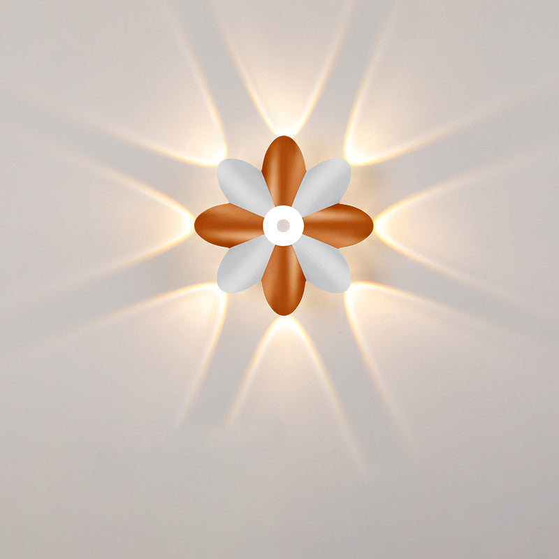 Modern Minimalist Waterproof Plum Blossom Die-Cast Aluminum Acrylic LED Wall Sconce Lamp For Living Room