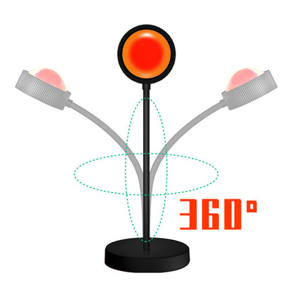 Modern Minimalist Round Sunset Disc Base ABS LED Table Lamp For Living Room