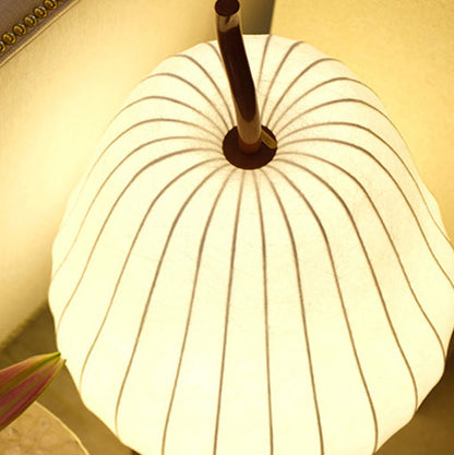 Traditional Vintage Pear Line Iron Fabric 1-Light Standing Floor Lamp For Living Room