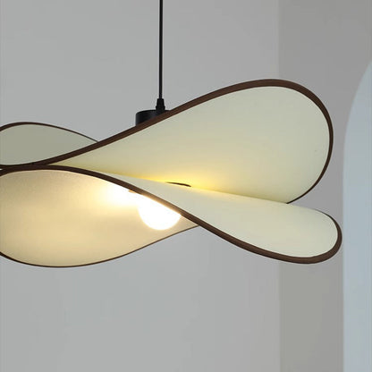 Traditional Vintage Slice Curved Double Metal Fabric 1-Light Pendant Light For Living Room