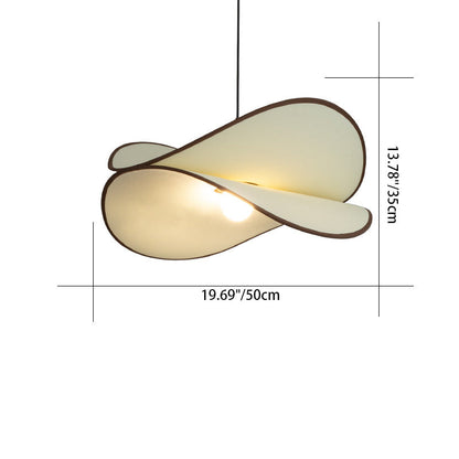 Traditional Vintage Slice Curved Double Metal Fabric 1-Light Pendant Light For Living Room