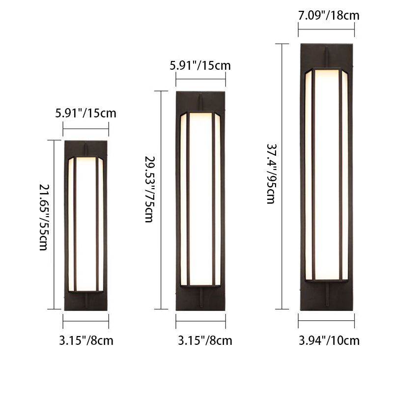 Modern Luxury Waterproof Rectangular Stainless Steel Faux Dolomite LED Outdoor Wall Sconce Lamp For Garden