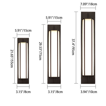 Modern Luxury Waterproof Rectangular Stainless Steel Faux Dolomite LED Outdoor Wall Sconce Lamp For Garden