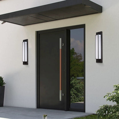 Modern Luxury Waterproof Rectangular Stainless Steel Faux Dolomite LED Outdoor Wall Sconce Lamp For Garden