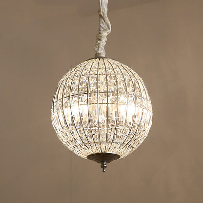 Traditional Vintage Ball Stripe Hardware Crystal 3/4 Light Chandelier For Living Room
