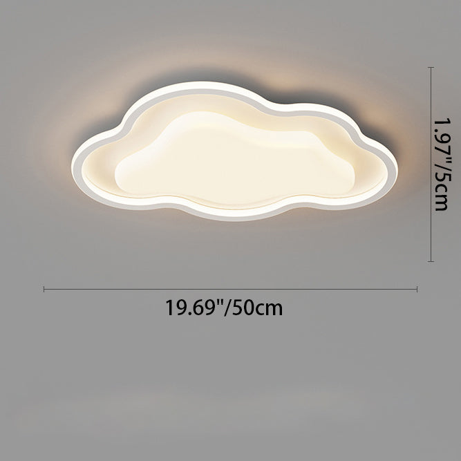Contemporary Scandinavian Clouds Irregular Iron Acrylic LED Flush Mount Ceiling Light For Living Room