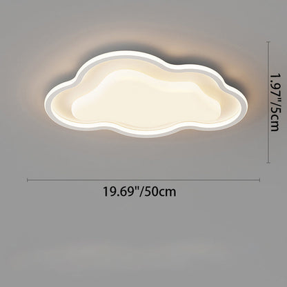 Contemporary Scandinavian Clouds Irregular Iron Acrylic LED Flush Mount Ceiling Light For Living Room