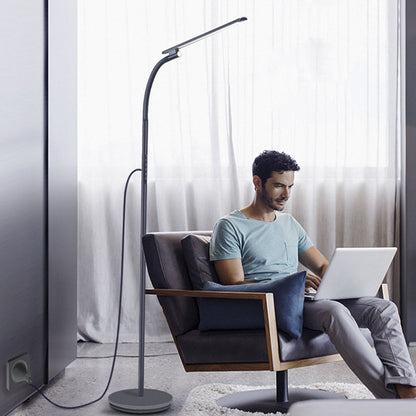 Modern Minimalist Long Pole Rectangular ABS Aluminum LED Standing Floor Lamp For Living Room