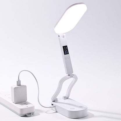 Modern Minimalist Oval Foldable Rechargeable Plastic LED Table Lamp For Bedroom