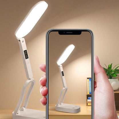 Modern Minimalist Oval Foldable Rechargeable Plastic LED Table Lamp For Bedroom