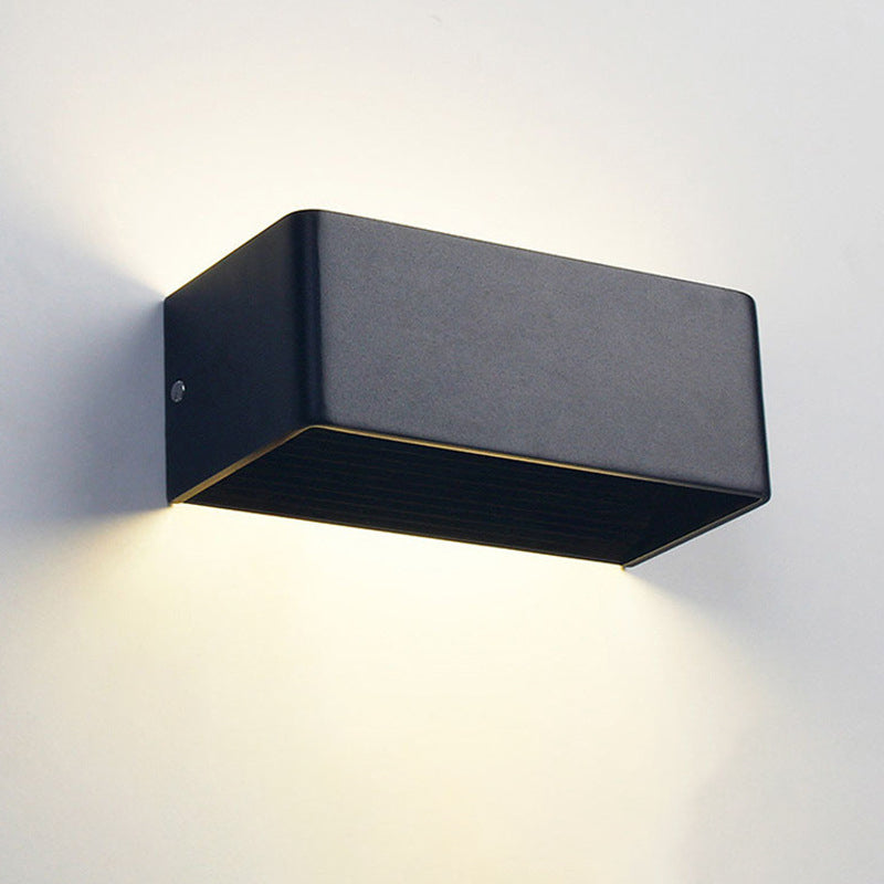 Modern Minimalist Rectangular Aluminum LED Wall Sconce Lamp For Living Room