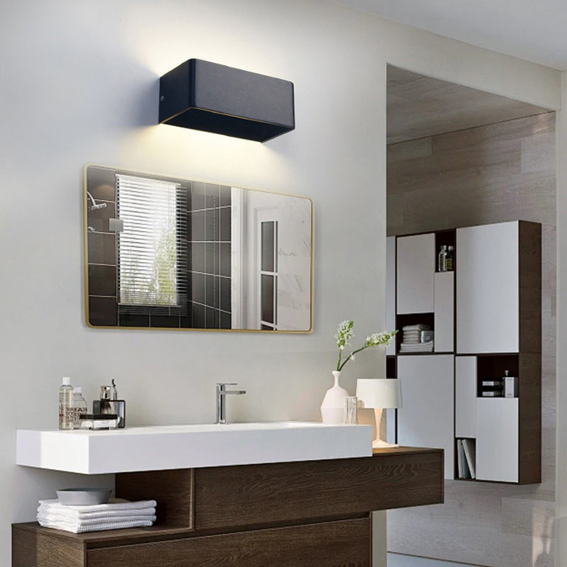 Modern Minimalist Rectangular Aluminum LED Wall Sconce Lamp For Living Room