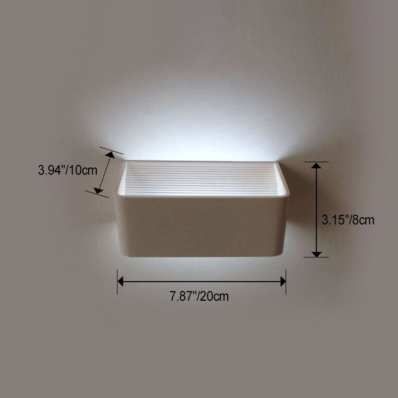 Modern Minimalist Rectangular Aluminum LED Wall Sconce Lamp For Living Room
