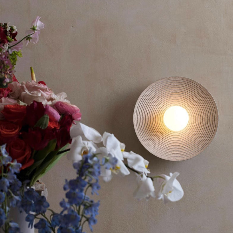 Traditional Vintage Bowl Round Resin Glass 1-Light Wall Sconce Lamp For Living Room