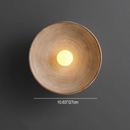Traditional Vintage Bowl Round Resin Glass 1-Light Wall Sconce Lamp For Living Room