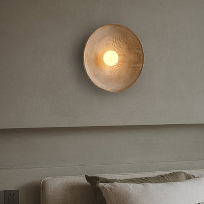 Traditional Vintage Bowl Round Resin Glass 1-Light Wall Sconce Lamp For Living Room