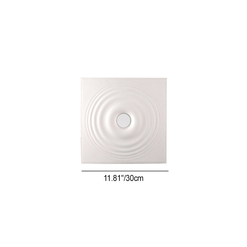 Contemporary Creative Ripple Round Plaster 1-Light Flush Mount Ceiling Light For Living Room