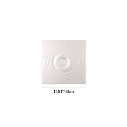 Contemporary Creative Ripple Round Plaster 1-Light Flush Mount Ceiling Light For Living Room