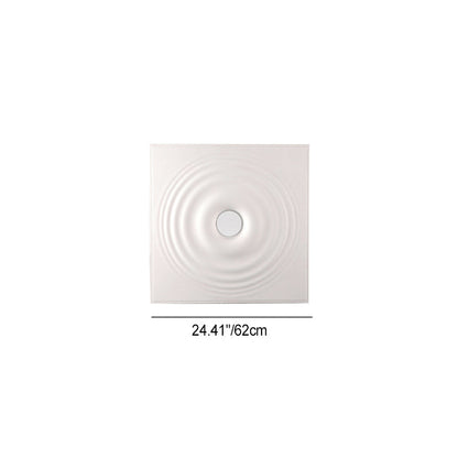 Contemporary Creative Ripple Round Plaster 1-Light Flush Mount Ceiling Light For Living Room