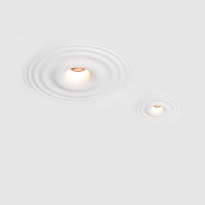Contemporary Creative Ripple Round Plaster 1-Light Flush Mount Ceiling Light For Living Room