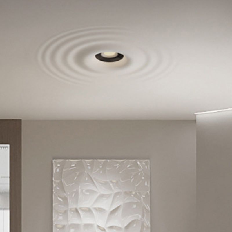 Contemporary Creative Ripple Round Plaster 1-Light Flush Mount Ceiling Light For Living Room