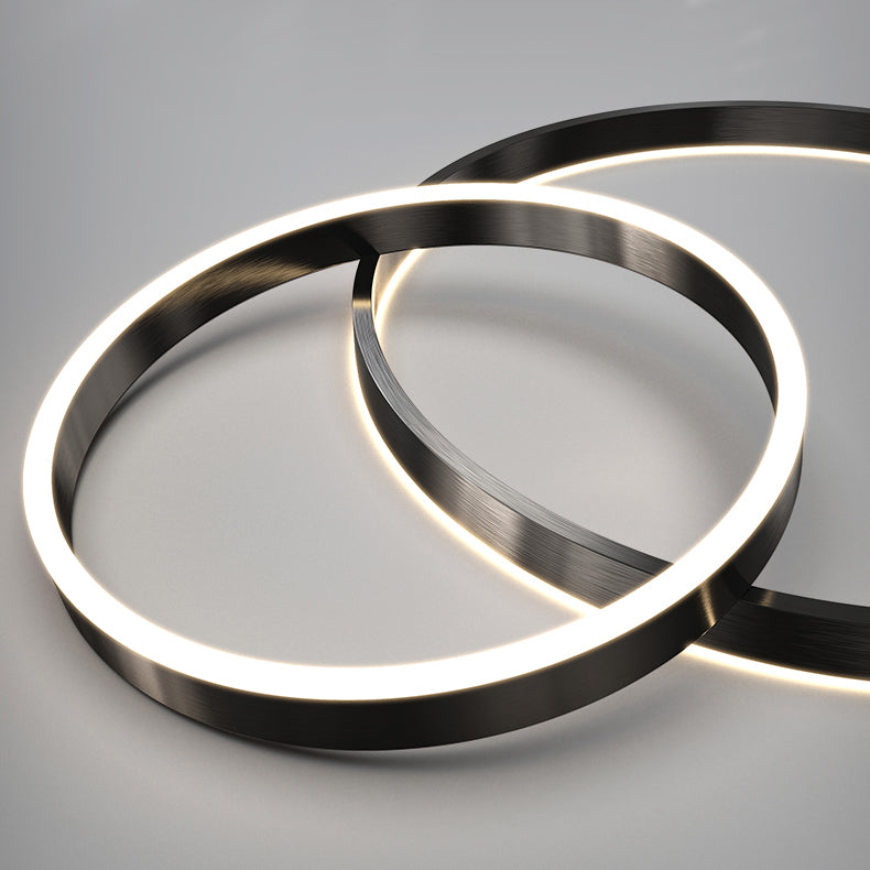 Contemporary Scandinavian Round Multi Tier T-Base Aluminum Acrylic LED Pendant Light For Living Room