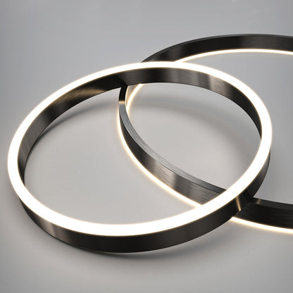 Contemporary Scandinavian Round Multi Tier T-Base Aluminum Acrylic LED Pendant Light For Living Room