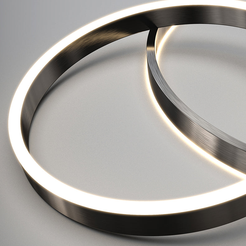 Contemporary Scandinavian Round Multi Tier T-Base Aluminum Acrylic LED Pendant Light For Living Room