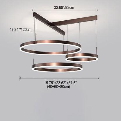 Contemporary Scandinavian Round Multi Tier T-Base Aluminum Acrylic LED Pendant Light For Living Room
