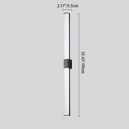 Modern Minimalist Waterproof Rectangle Long Aluminum PC Outdoor Wall Sconce Lamp For Garden