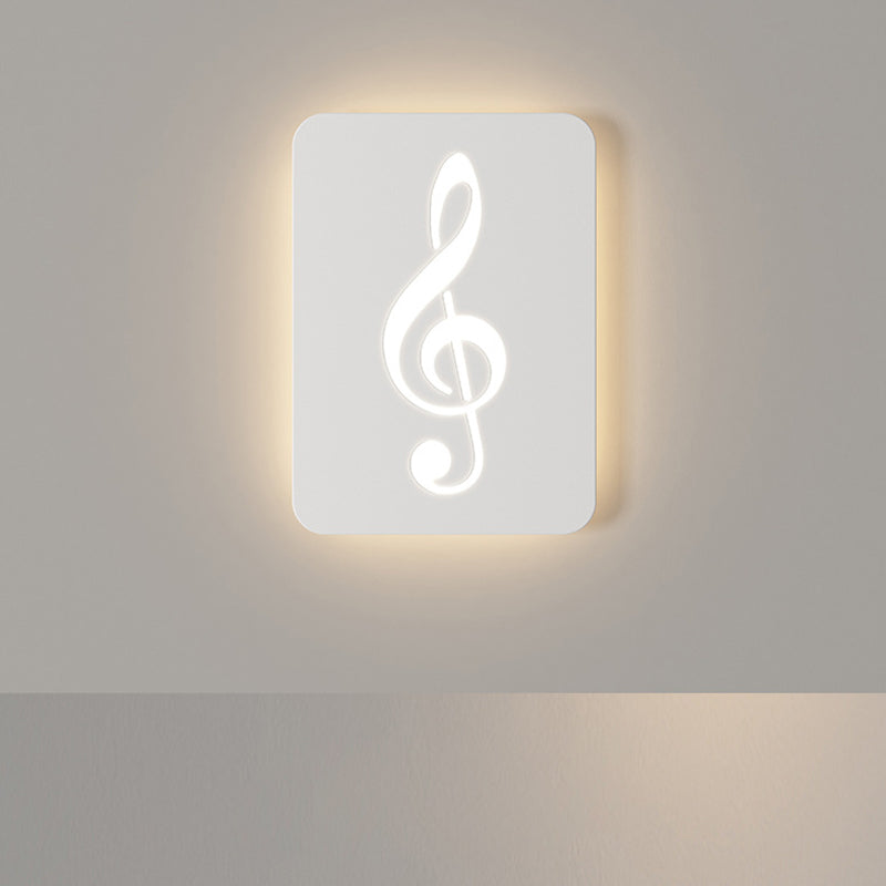 Contemporary Creative Rectangle Round Rose Note Deer Iron Acrylic LED Wall Sconce Lamp For Bedroom
