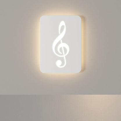 Contemporary Creative Rectangle Round Rose Note Deer Iron Acrylic LED Wall Sconce Lamp For Bedroom