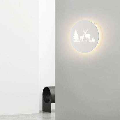 Contemporary Creative Rectangle Round Rose Note Deer Iron Acrylic LED Wall Sconce Lamp For Bedroom