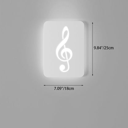 Contemporary Creative Rectangle Round Rose Note Deer Iron Acrylic LED Wall Sconce Lamp For Bedroom
