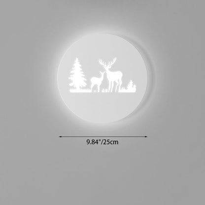 Contemporary Creative Rectangle Round Rose Note Deer Iron Acrylic LED Wall Sconce Lamp For Bedroom