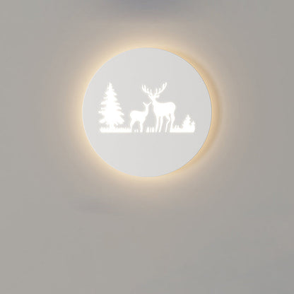 Contemporary Creative Rectangle Round Rose Note Deer Iron Acrylic LED Wall Sconce Lamp For Bedroom