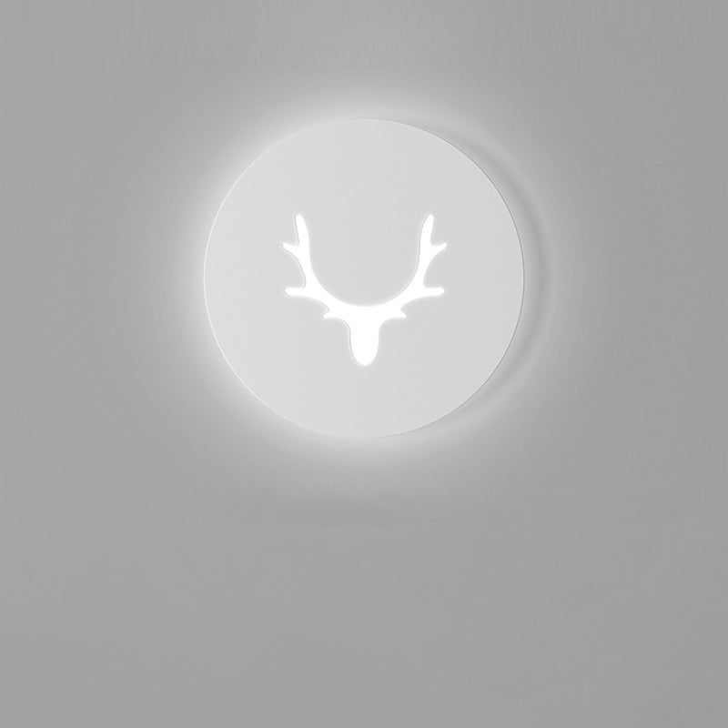 Contemporary Creative Rectangle Round Rose Note Deer Iron Acrylic LED Wall Sconce Lamp For Bedroom