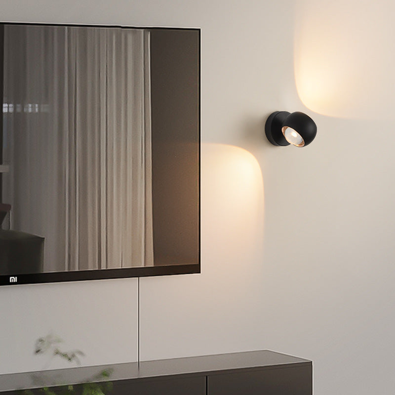 مصباح حائط LED زجاجي كروي من الألومنيوم بتصميم عصري بسيط لغرفة النوم 