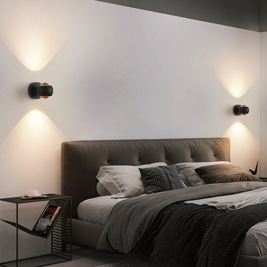 مصباح حائط LED زجاجي كروي من الألومنيوم بتصميم عصري بسيط لغرفة النوم 