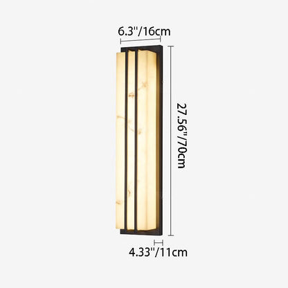 モダンミニマリスト防水長方形ロングステンレススチール樹脂LED屋外壁取り付け用燭台ランプ屋外パティオ用