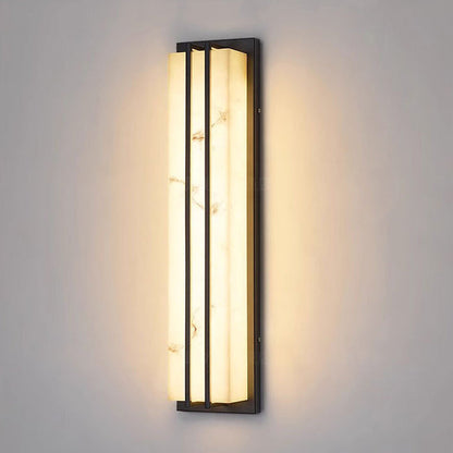 モダンミニマリスト防水長方形ロングステンレススチール樹脂LED屋外壁取り付け用燭台ランプ屋外パティオ用