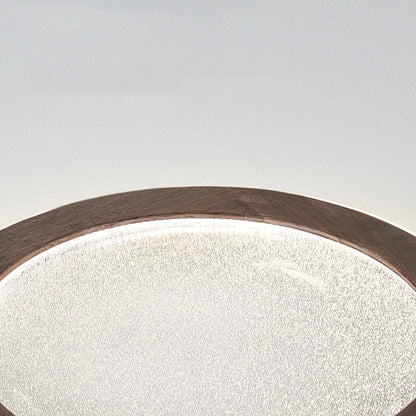 Contemporary Scandinavian Round Star Wood Acrylic LED Flush Mount Ceiling Light For Bedroom