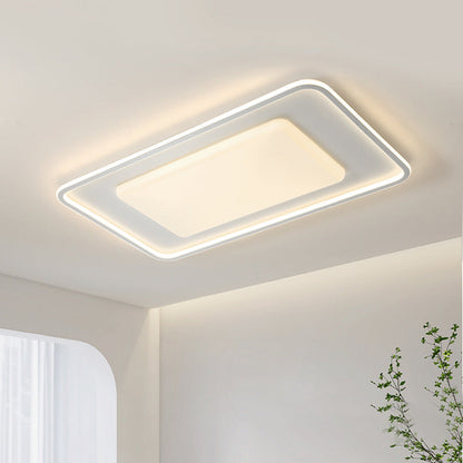 Contemporary Scandinavian Square Round Rectangle Iron Aluminum Silicone Acrylic LED Flush Mount Ceiling Light For Living Room