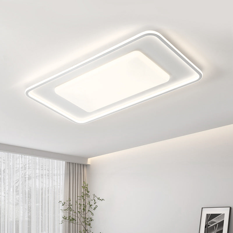 Contemporary Scandinavian Square Round Rectangle Iron Aluminum Silicone Acrylic LED Flush Mount Ceiling Light For Living Room