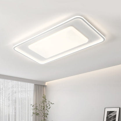 Contemporary Scandinavian Square Round Rectangle Iron Aluminum Silicone Acrylic LED Flush Mount Ceiling Light For Living Room