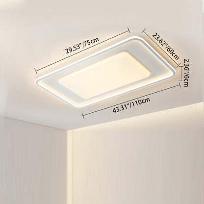 Contemporary Scandinavian Square Round Rectangle Iron Aluminum Silicone Acrylic LED Flush Mount Ceiling Light For Living Room