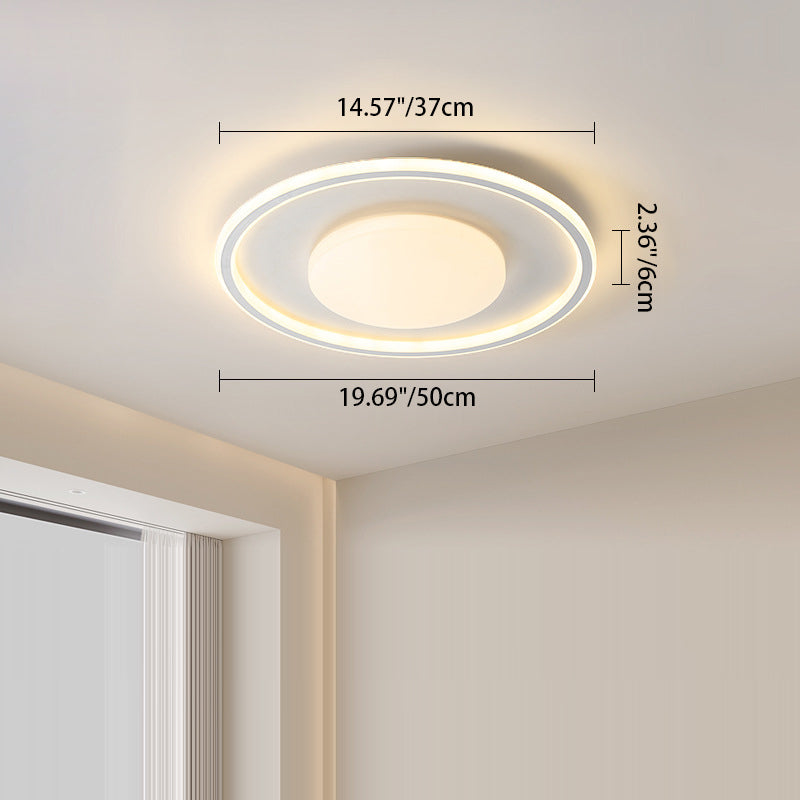 Contemporary Scandinavian Square Round Rectangle Iron Aluminum Silicone Acrylic LED Flush Mount Ceiling Light For Living Room