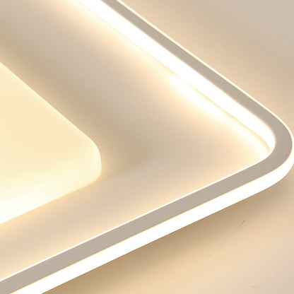 Contemporary Scandinavian Square Round Rectangle Iron Aluminum Silicone Acrylic LED Flush Mount Ceiling Light For Living Room